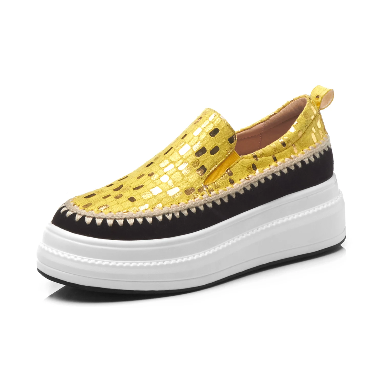 

Genuine Leather 2026 New Spring Vulcanized Shoes Vacation High Heels Casual Loafers Luxury Platforms Fashion Women Sneakers