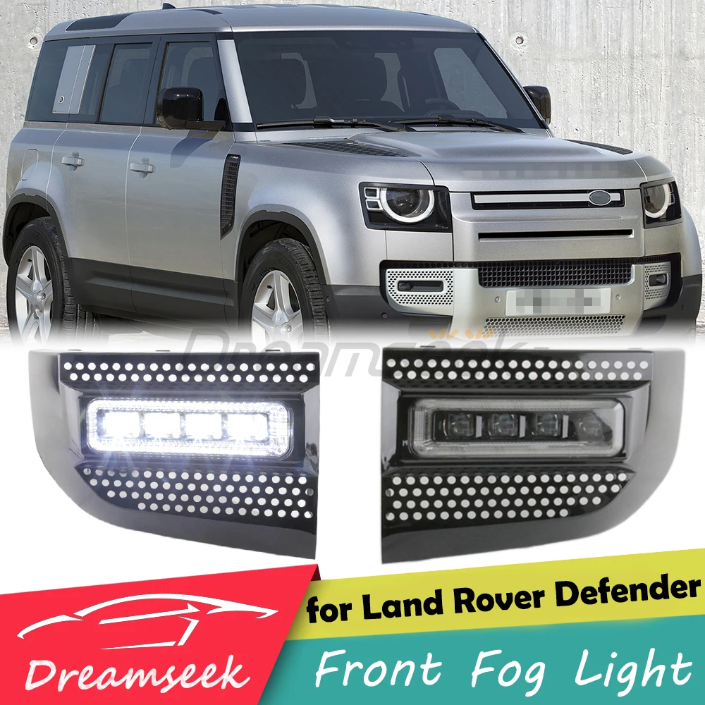 

Пара светодиодных передних противотуманных фар для Land Rover Defender 90 110 130 2020+ дневных ходовых огней дальнего света DRL бампер автоаксессуары