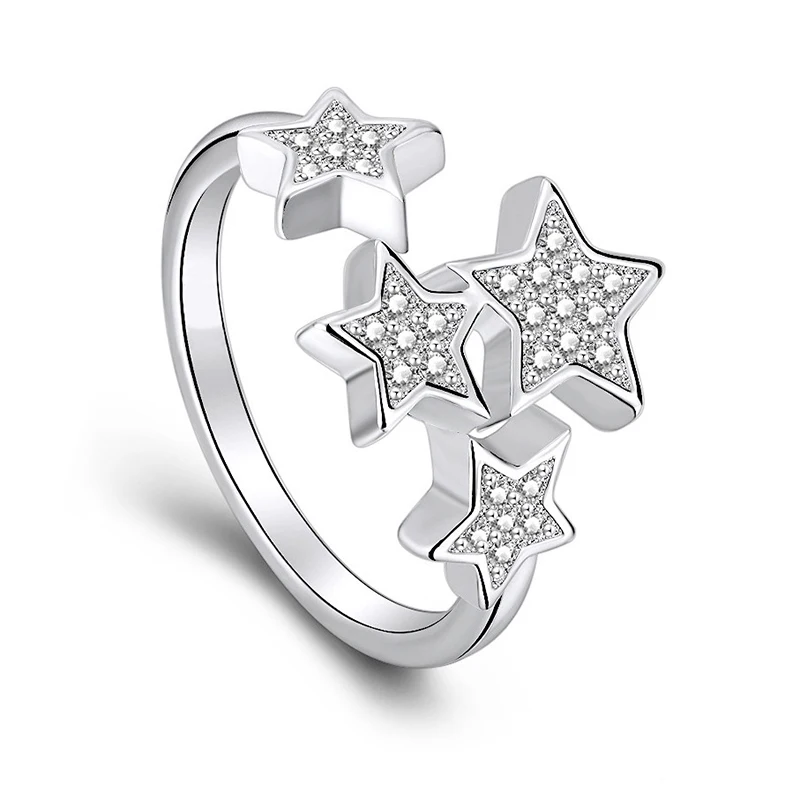 2026 Stylish Star Opening Finger Rings for Women Trendy Female Dazzling Zirconia Delicate Design Wedding Party Accessories
