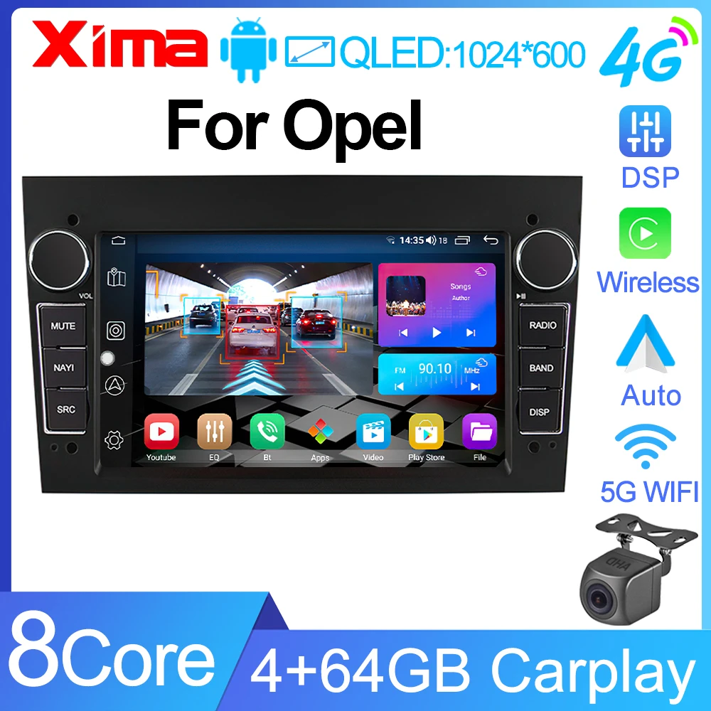 8Core Car Radio Android 13 For Opel Vauxhall Astra Antara Meriva Vivaro Combo Signum Vectra Corsa 2din Multimedia  Carplay gps