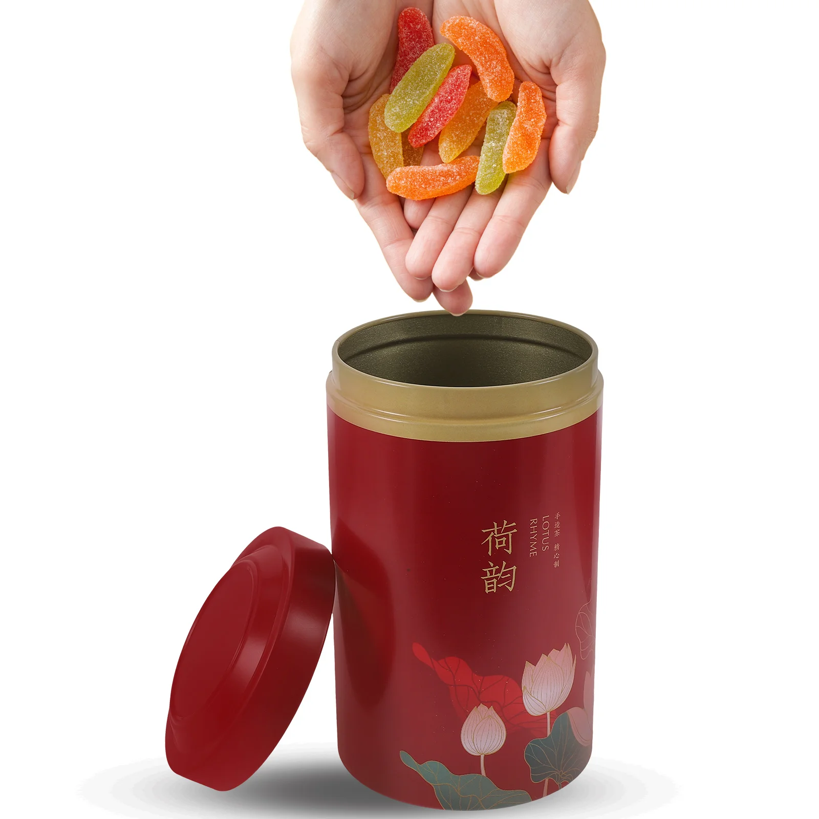 

Tea Tin Can Storage Jars Canister Snack Rack for Loose Tinplate Airtight Container Containers