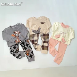 2023 Autumn Winter New in Kids Cotton Home Wear Set - Childrens Top Shirts + Pants for Boys, Girls,  Infants Baby Sleepwear