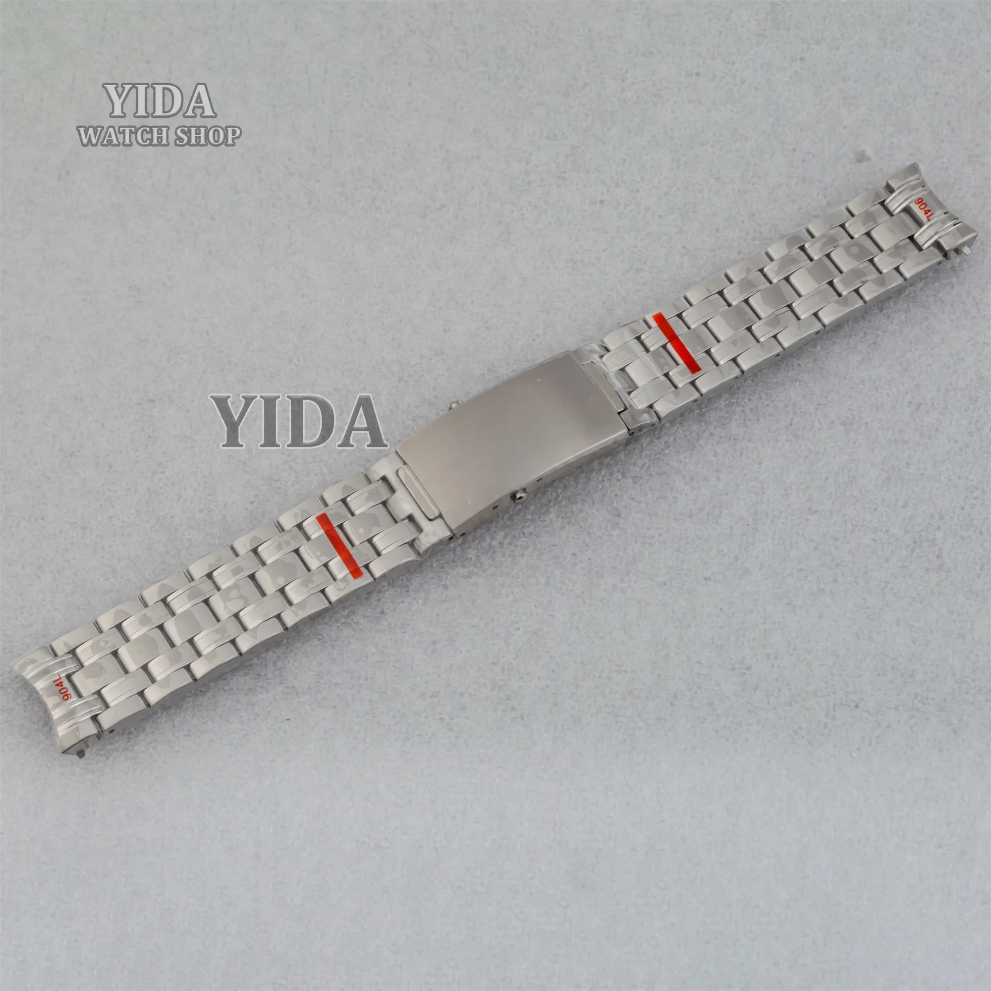 

21mm Watch Band 316L Stainless Steel Silver Black Strap Men's Solid Watch Bracelet Wristband Accessories Mod Parts Replacement