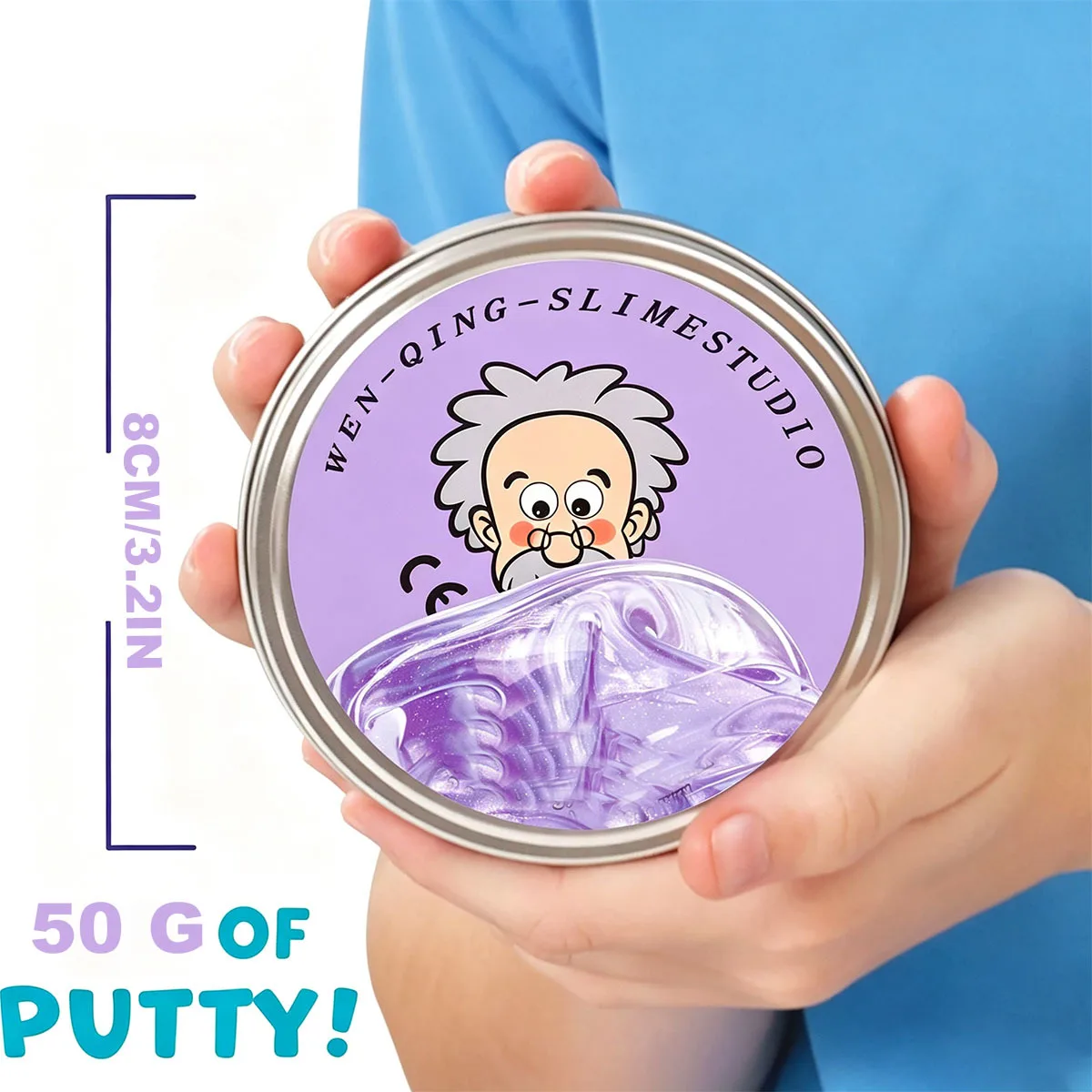 B1.76oz (50g) Non-Newtonian Putty – Ultra-Shiny Slime Crystal, Stress Relief Toy for Teens & Adults, Never Dries Out, Great Gift