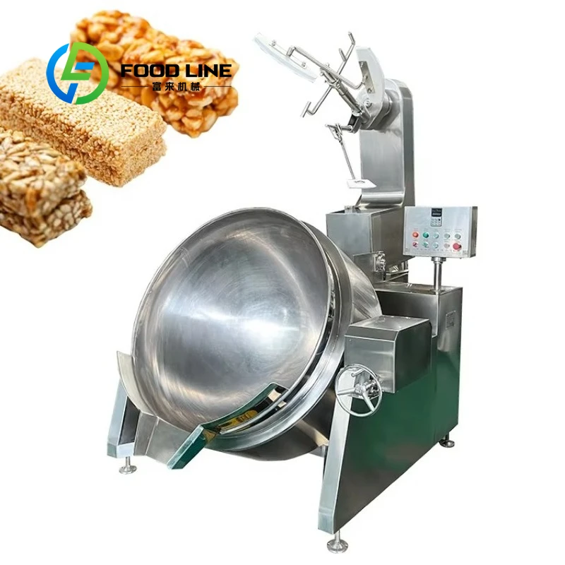 Customized Industrial Gas Heating Mixing Cooking Kettle Steam Jacketed Pot For Toffee Nougat Hard Candy Confectionery