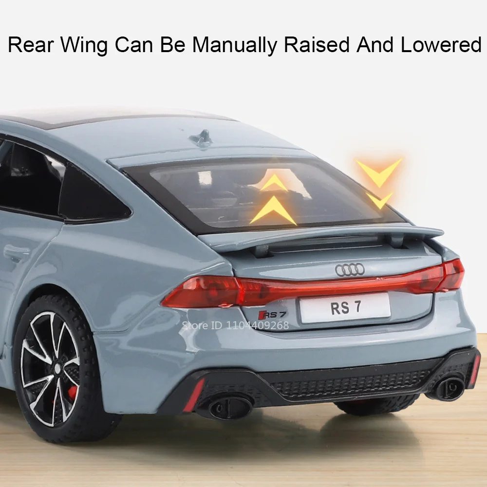 Maßstab 1:32 RS7 R8 V10 PLUS Sportwagen Legierung Spielzeugmodell Sound & Licht Zurückziehen Miniaturfahrzeuge Modelle Kinder Lernspielzeug