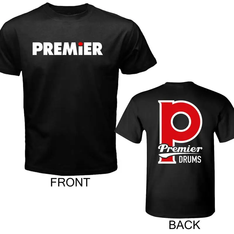 تي شيرت رجالي أسود من Premier Drums مقاس S إلى 5XL
