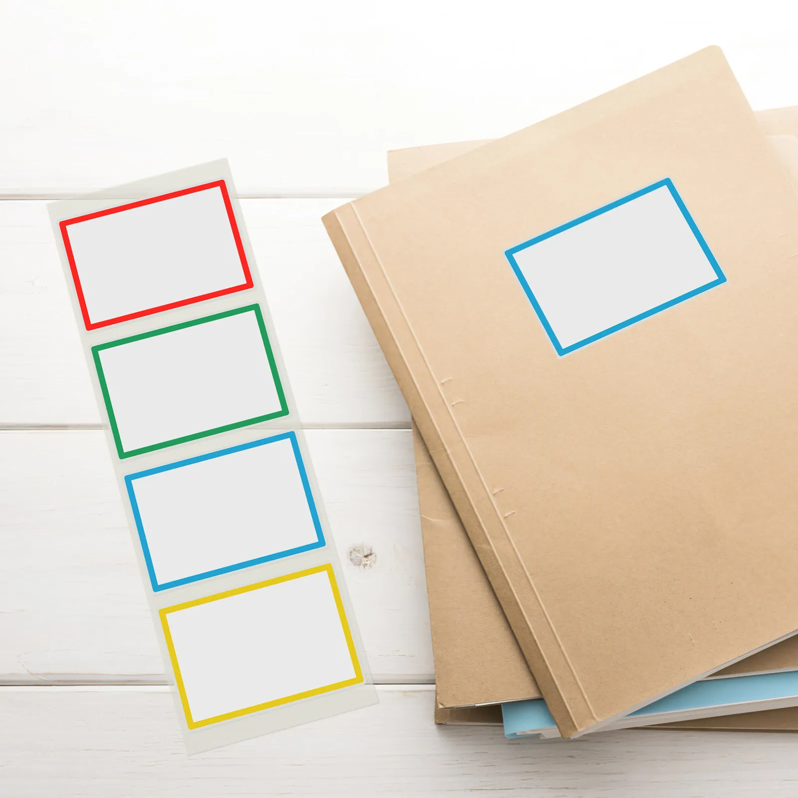 

300Pcs Cartoon Name Tags Sticker Colorful Border Smooth Write Self Adhesive Labels for School Supplies Gift Tags