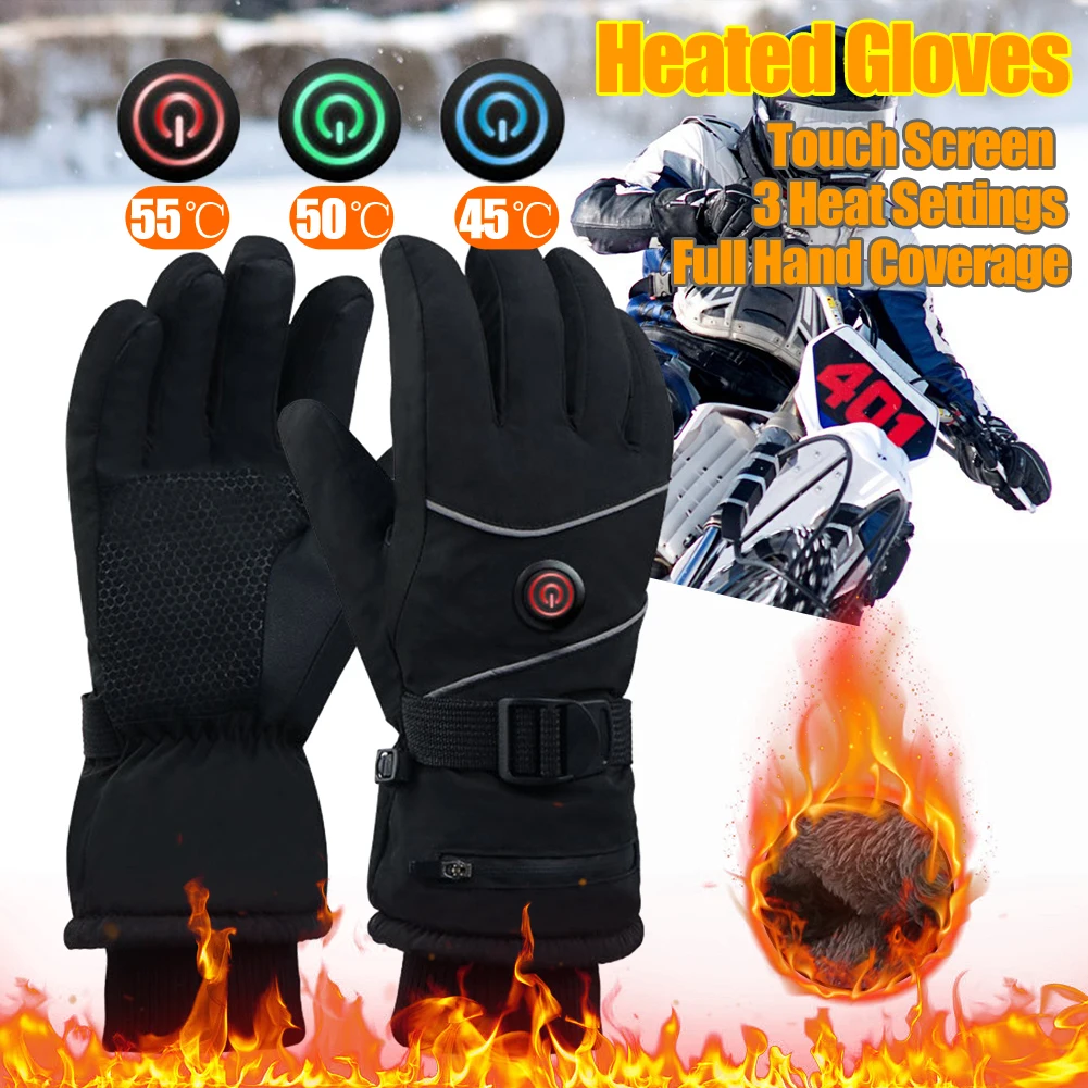 

Мотоциклетные перчатки с подогревом, водонепроницаемые перчатки с подогревом, термоперчатки с подогревом, зимние лыжные перчатки с сенсорным экраном для женщин и мужчин