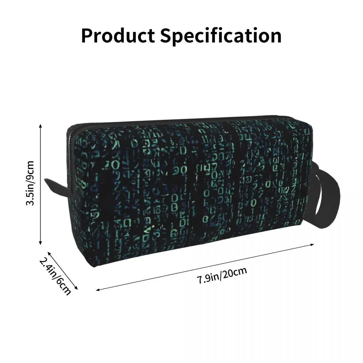 Gamer Rug Matrix Binary Code Pencil Case for Boy Girl School Pen Box Pencil Bag Stationery Supplies Travel Women Cosmetic Bag