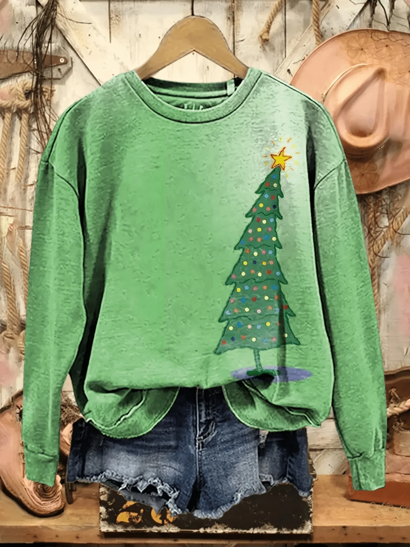 2026 Christmas Women Sweatshirt Simple Christmas Tree 3D Print Autumn Winter Holiday Party Casual Wear New Year Women's Clothes