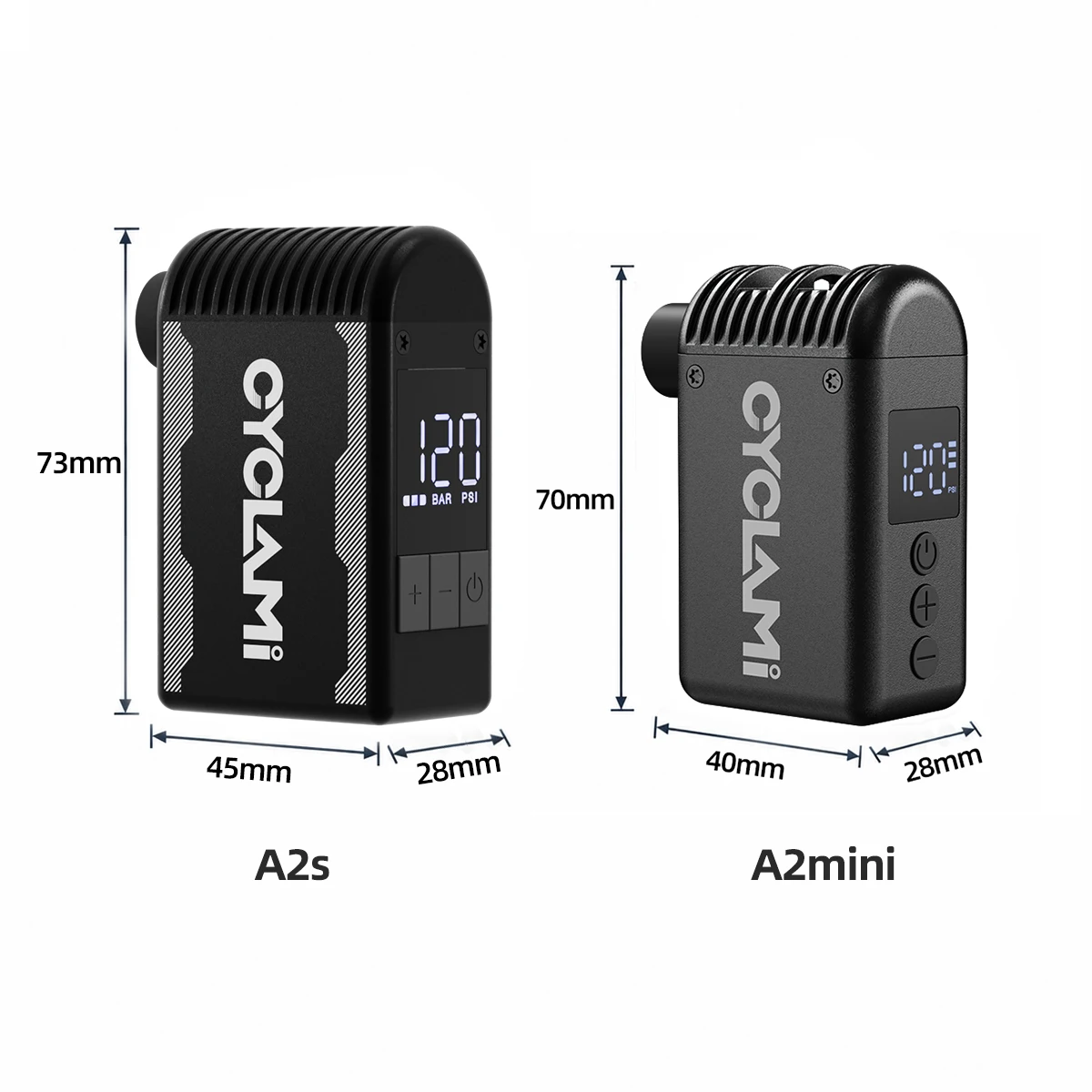 CYCLAMI A2S Tragbare Elektrische Fahrradpumpe aus Aluminiumlegierung, 120 PSI, 500 mAh, Mini-Schnellkompressor für Rennrad, MTB, Schrader- und Presta-Reifen – Detail 14