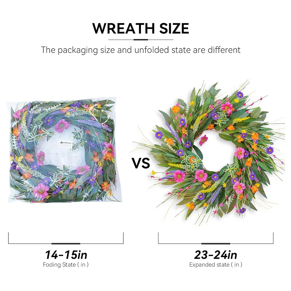 22in 22 Inch Wreath Festive Home Decor Hanging Decorative Piece Indoor Outdoor Use Natural Beauty For Front Door
