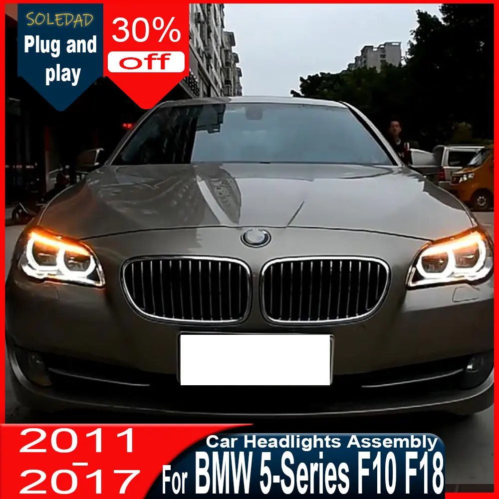 

Автомобильные фары для BMW 5 серии F10 F18 2011-2017, светодиодные лампы, дневные ходовые огни, динамические указатели поворота, автомобильные аксессуары