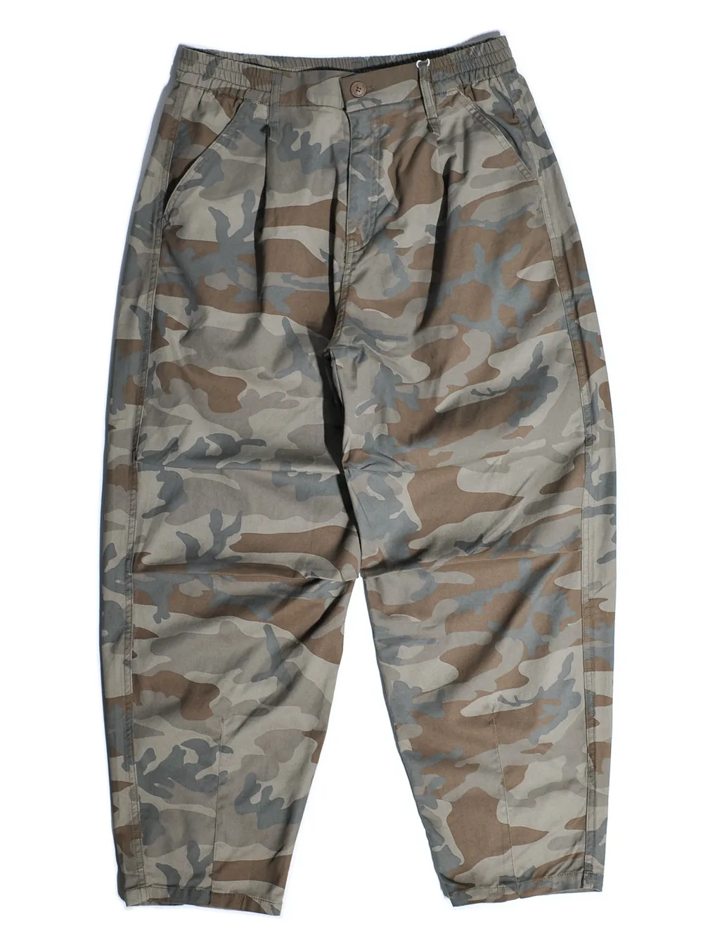 Mountain Style Outdoor Camouflage Double Pleated Wide Leg Tapered Pants Japanese Loose Straight Casual Work Pants