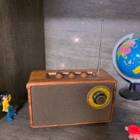AS23 Creative Retro Bluetooth Speaker Portable USB Flash Drive TF Card FM Radio High-Quality Sound Handle Mechanical Knob