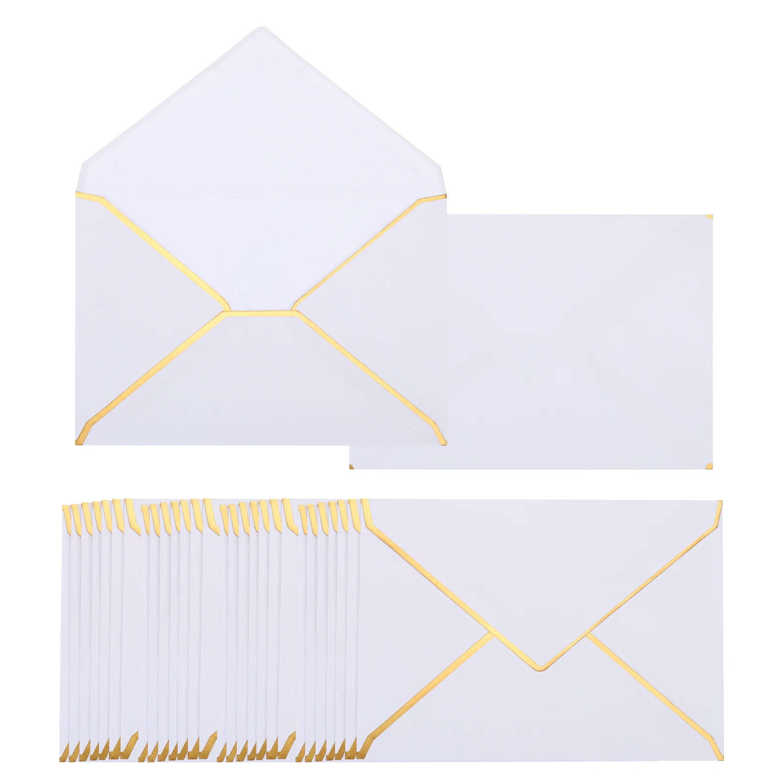 

100Pcs 5 x 7 Envelopes A7 Card Christmas Envelopes V Flap Envelopes with Gold Border for Office, Wedding Gift Cards, Invitations