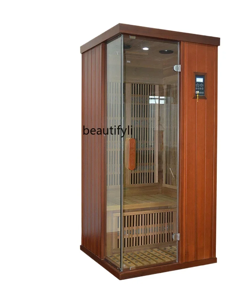 Steam room Far infrared physiotherapy dry steam, sweat detoxification sauna, household solid wood