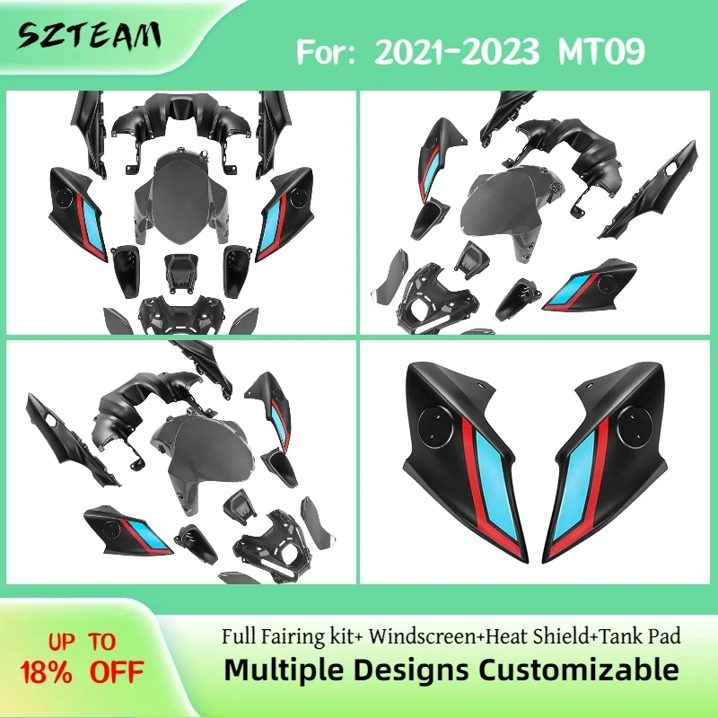 Fairing Kit Fit for YAMAHA MT09 FZ-09 2021 2022 2023 Color-Matched Motorcycle Fairings