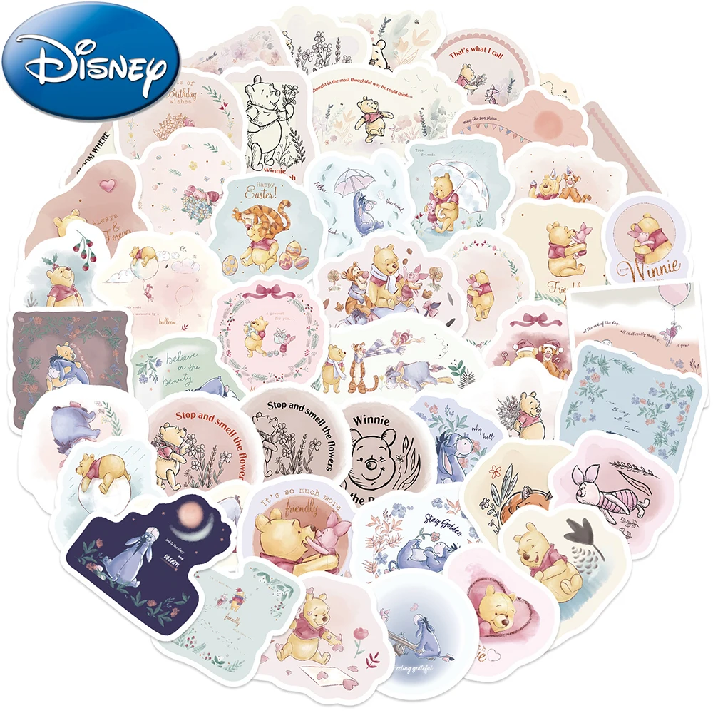 10/30/50pcs Kawaii Disney Winnie the Pooh Stickers Cute Cartoon Graffiti Sticker Phone Notebook Laptop Funny Decals for Kids Toy