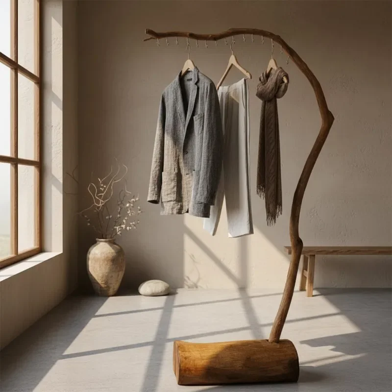 Space-saving wooden hanger hanging aesthetic boutique Japanese hanger bedroom room furniture