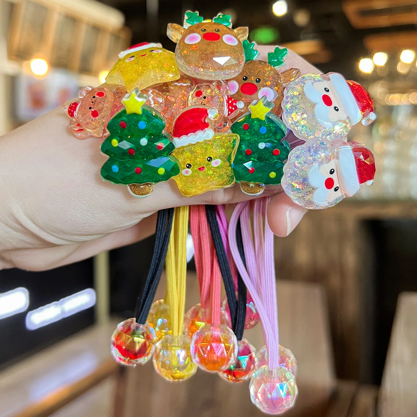 

2Pcs Cute Christmas Scrunchies Children Girl Elastic Hair Rubber Band Accessories Tie Hair Ring Rope Headdress Headwear Ornament