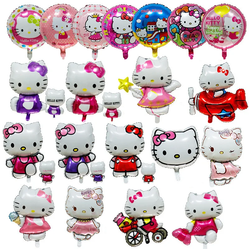 Kawaii Cartoon Angel Hellos Kittys Set di palloncini in lattice bambini ragazza gatto palloncino festa di buon compleanno Baby Shower decorazione