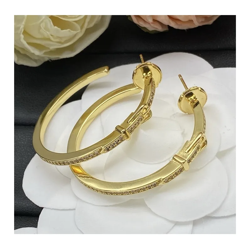 

New Diamond Earrings Alphabet Home Trend Fashion Light Luxury Niche Premium Earrings