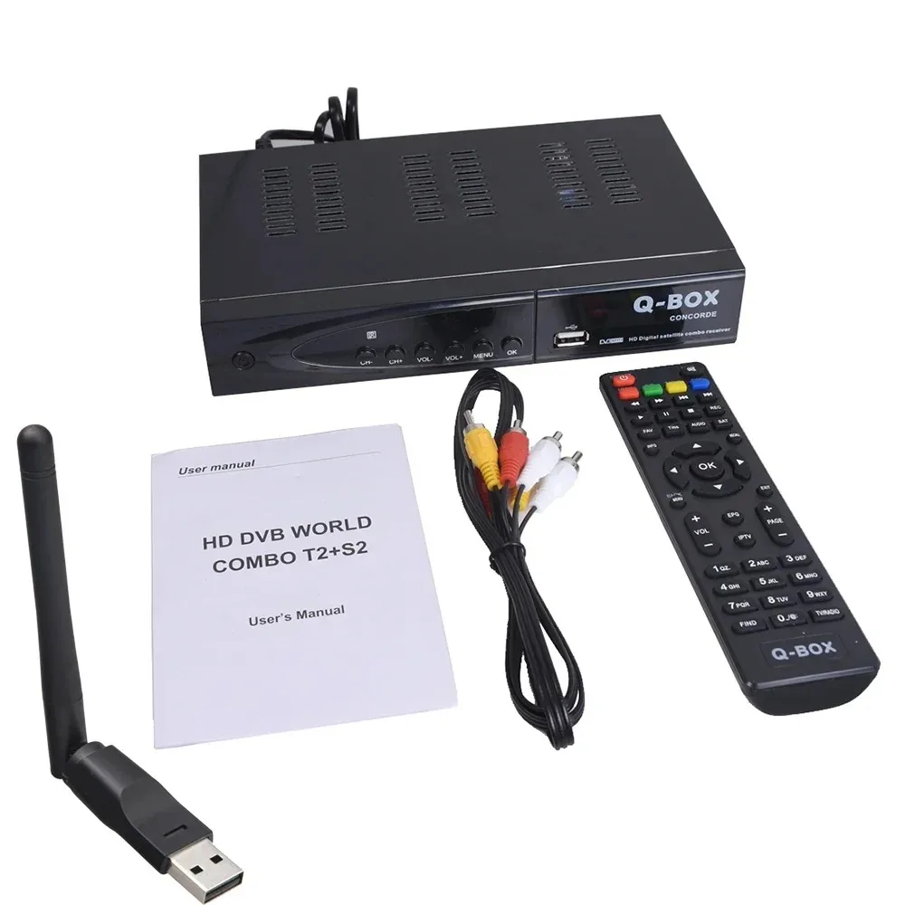 Receptor de satélite digital do Finder, DVB-S2 + T2, DVB-T2 Set-Top Box, H.264, Q-BOX, caixa de TV, HD, 1080p