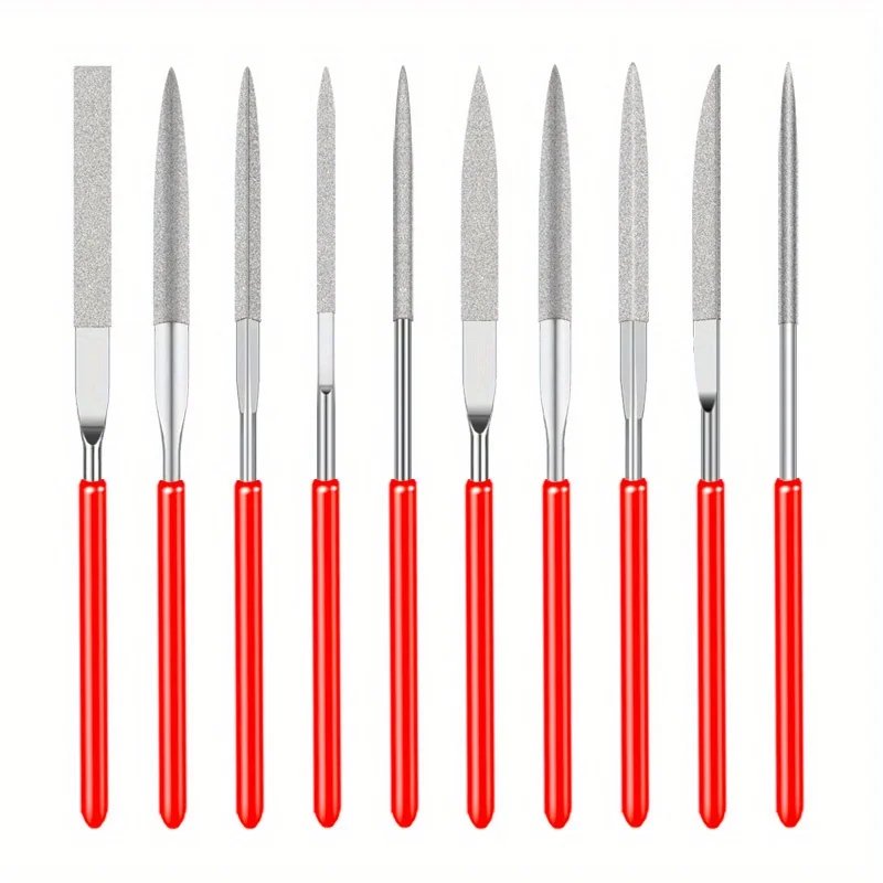 5/10Pcs Diamond Needle File Set 3x140mm Mini Needle File Kit For Stone Glass Metal Carving Craft Hand Tools Needle File Set