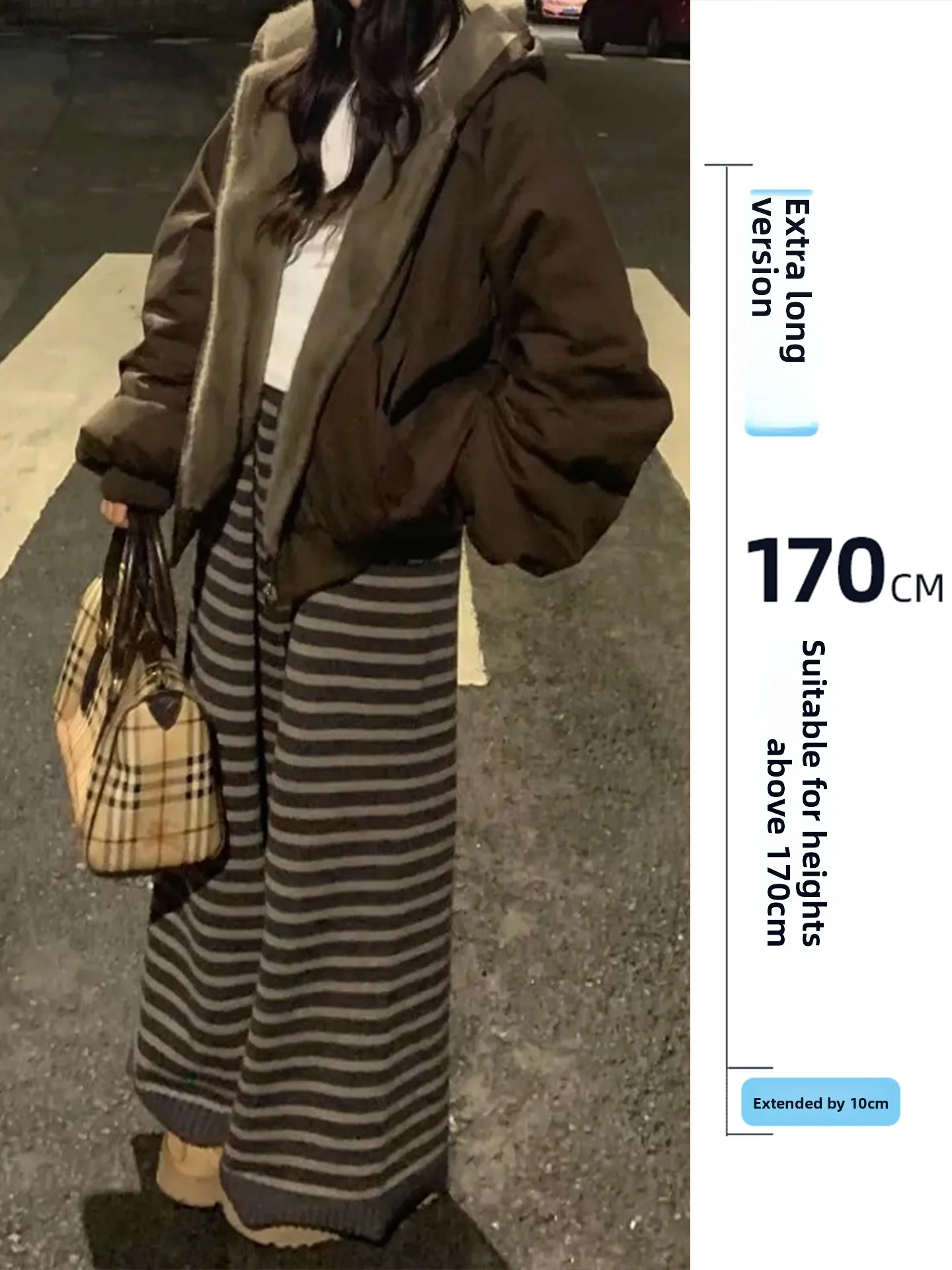 

Удлиненные трикотажные брюки в полоску, свободные повседневные брюки для женщин, удобные прямые брюки в корейском стиле для работы и отдыха