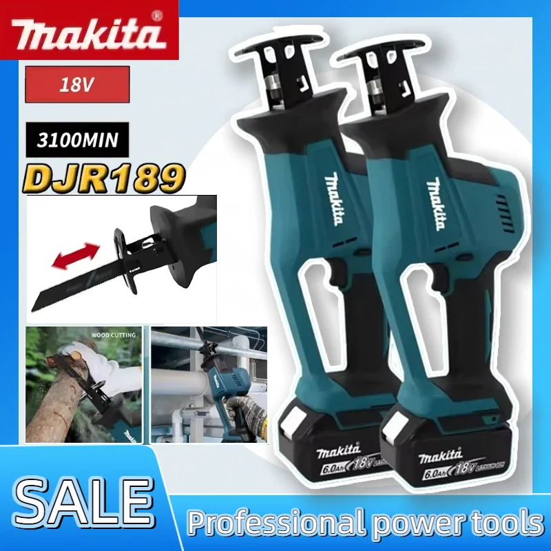 

Аккумуляторная электрическая сабельная пила Makita DJR189, бесщеточная, перезаряжаемая, для резки дерева и металла, портативная пила для аккумулятора 18В