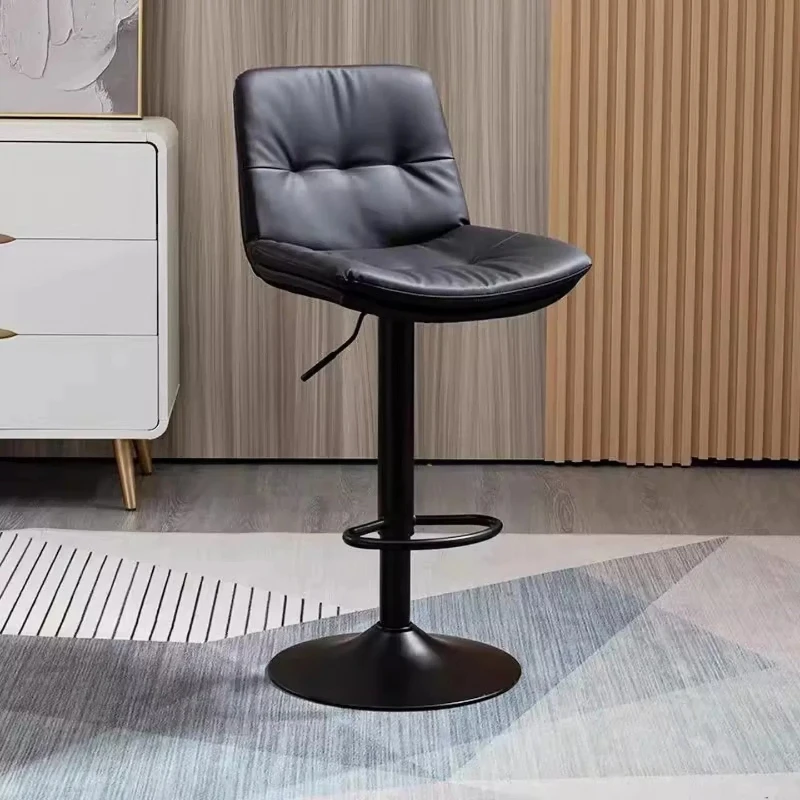 

Comfortable Bar Chair Luxury Leather With Backrest Bar Chair Indoor Nordic Height Adjustable Taburetes Para Barra Home Furniture