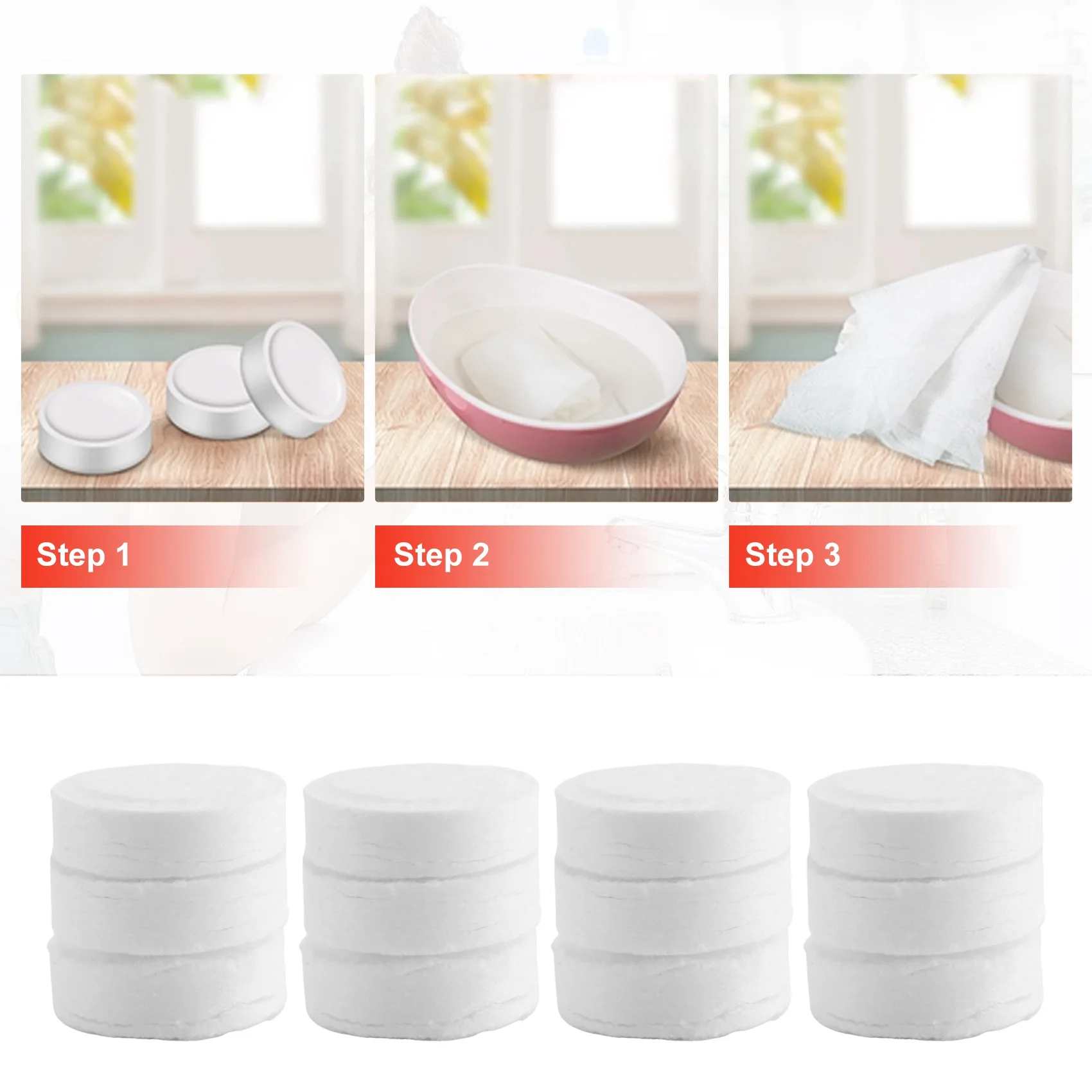 500 قطعة من مناديل المضغوطة القطنية الناعمة السحرية للاستعمال مرة واحدة مناديل السفر اللوحية-A21R #3