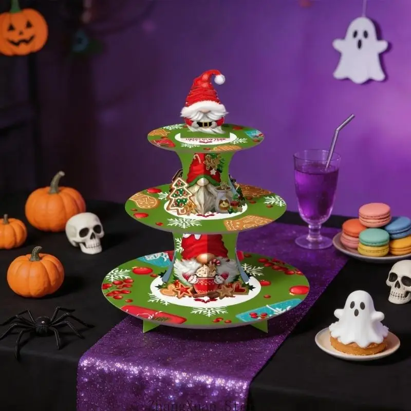 Weihnachtsdessertständer mit Weihnachtscharakter-Kunst für süße Tische 3XUF – Detail 10