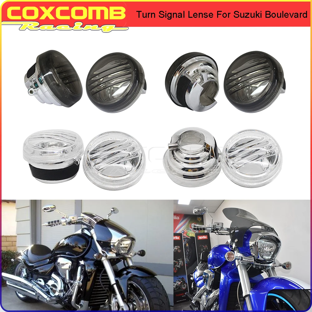 Motorcycle Cruiser Clear Smoke Turn Signal Lense For Suzuki Boulevard M109R C109R C1800R M50 C50 C90 Intruder Volusia VL800 1500