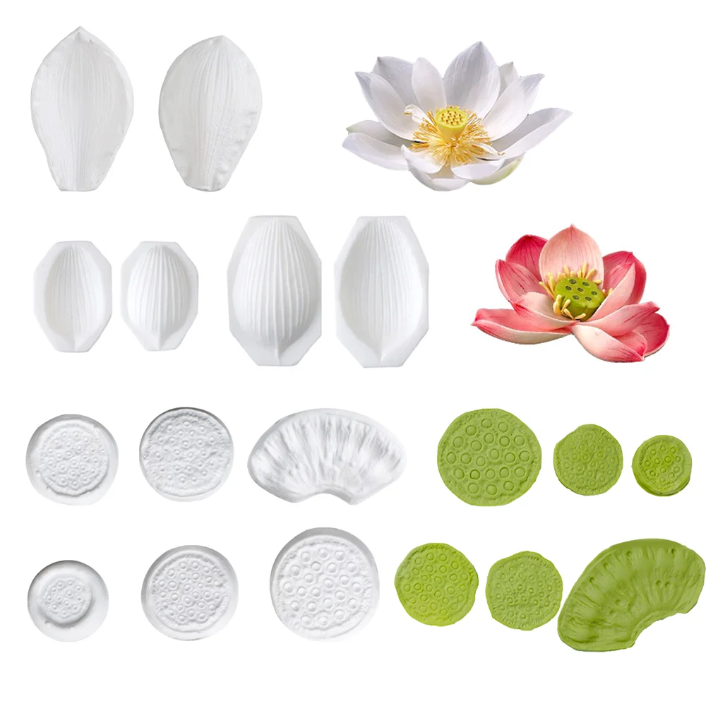 Lotus Petal,Lotus Seedpod Silicone Veining Mold Traditional Summer Flowers DIY Simulated Lotus Flower Handicraft