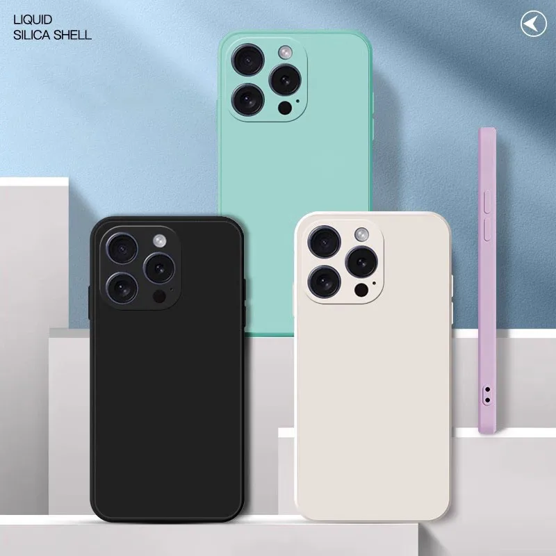 Für iphone 13 Pro Max Fall Flüssigkeit Silikon Telefon Fall Für iphone 11 12 13 mini 14 15 Plus 16 Pro max Stoßfest Abdeckung
