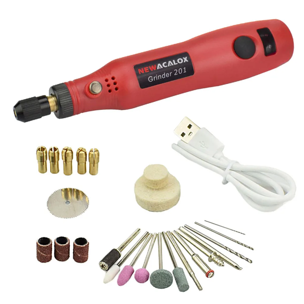 

10W Hobby Craft Mini Drill Grinder Rotary Tool Set Modeling Polishing Drilling - Red