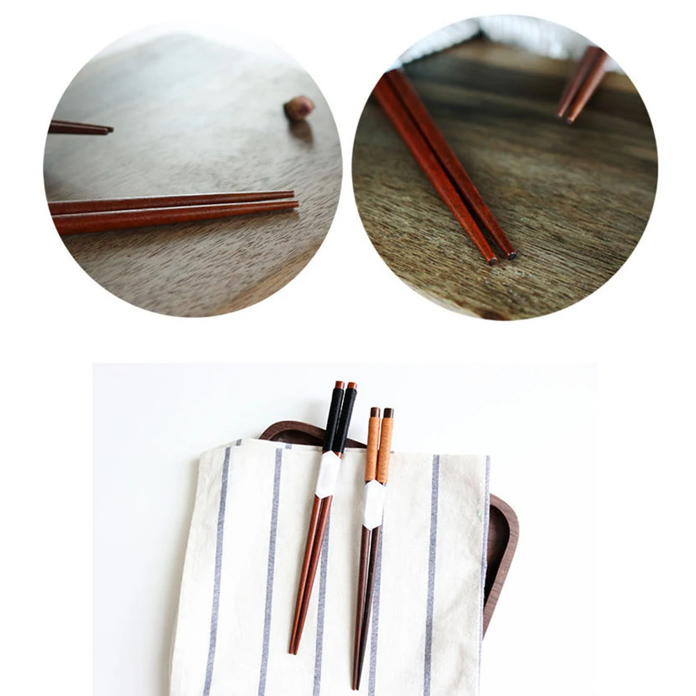 

3pcs Natural Wood Chopsticks Reusable Skid Resistance Smooth Creative Tableware For Home Family Gift Storage Organizer