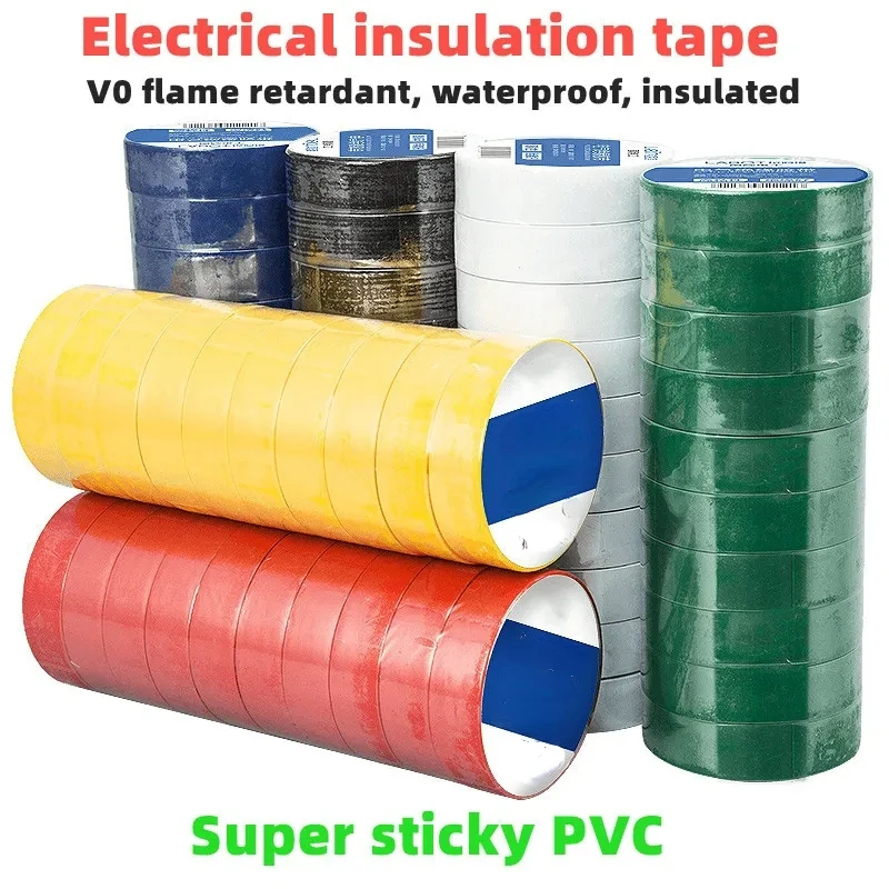 10 PCS,Electrical Tape,Insulation Tape,Electrical Tape,Ultra-Thin and Ultra-Adhesive PVC Waterproof Tape, 1 Roll OF 9 Meters