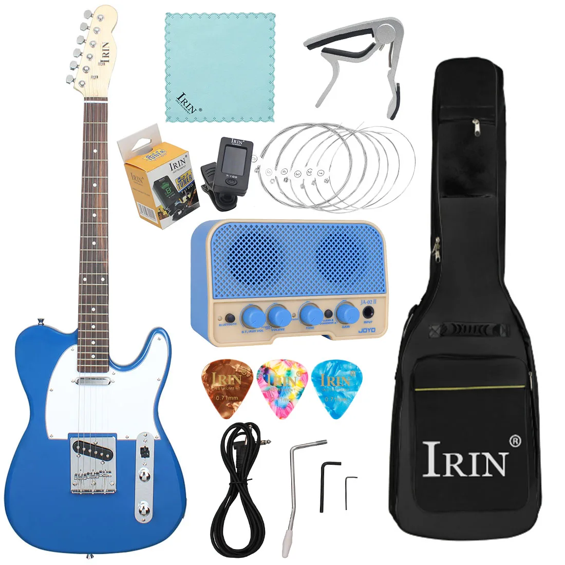 

IRIN Blue Electric Guitar 39 Inch 22 Frets Guitar 6 Strings Body Maple Neck Guitarra for Student Beginner Music Musician