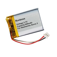 Wireless Gaming Mouse Battery For Steelseries Aerox 3 600mAh 502436 502535 3.7V
