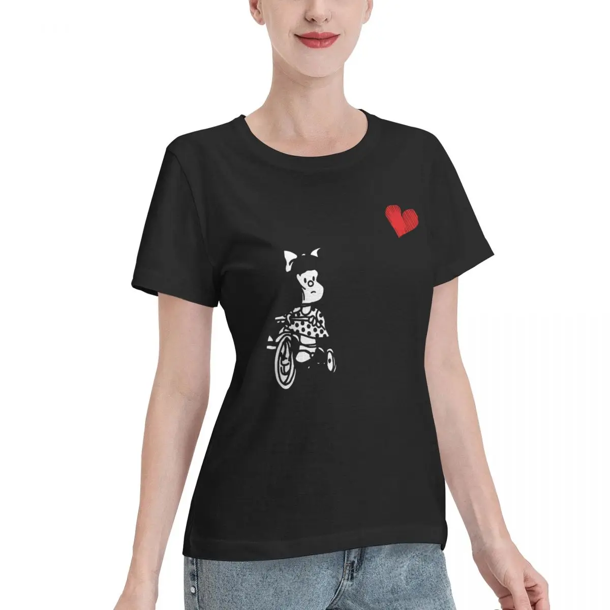 Excellent Craftsmanship Love On A Bicycle Essential MAFALDA Women's T-shirt Trending Fashion Loose Women Tshirt