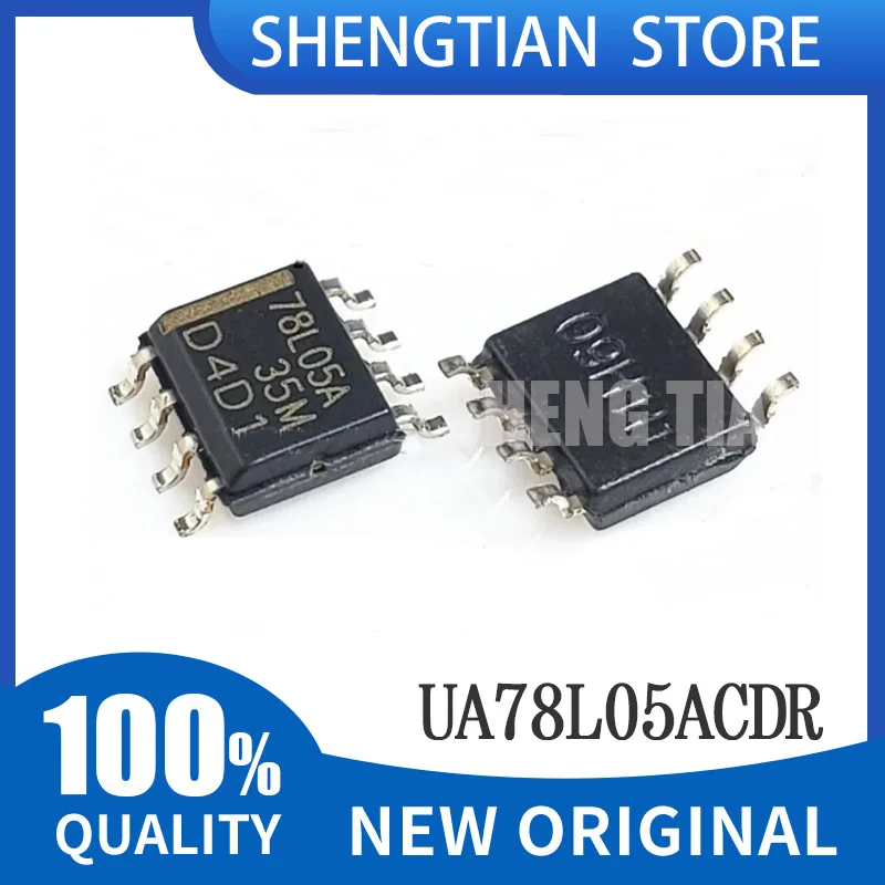 10PCS UA78L05ACDR SOP-8 78L05 78L05A 8L05A L78L05ACD13TR MC78L05ABDR2G 0.1A 5V SMD Chip 100mA Positive Voltage Regulators IC