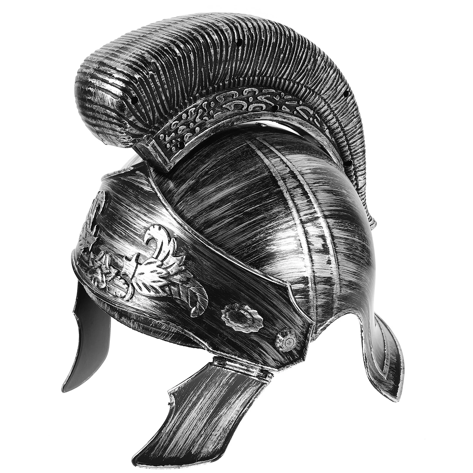 Chapéu de guerreiro romano fantasia de plástico masculino cosplay antigo geral cor prata