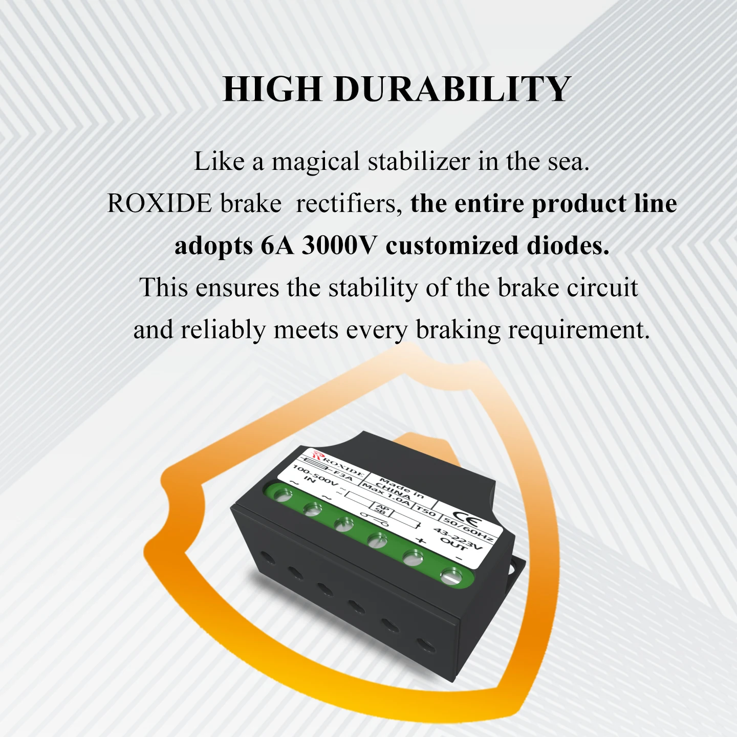 AP5B F3A Motor Brake Rectifier, Max 1A 50/60Hz, AC100-500V Input, DC43-223V Output