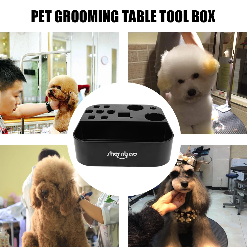 Dog Cat Supplies Plastic Storage Box Table Scissors Dog Comb Boxes Pet Grooming Tools Brushes Organizer On the bracket