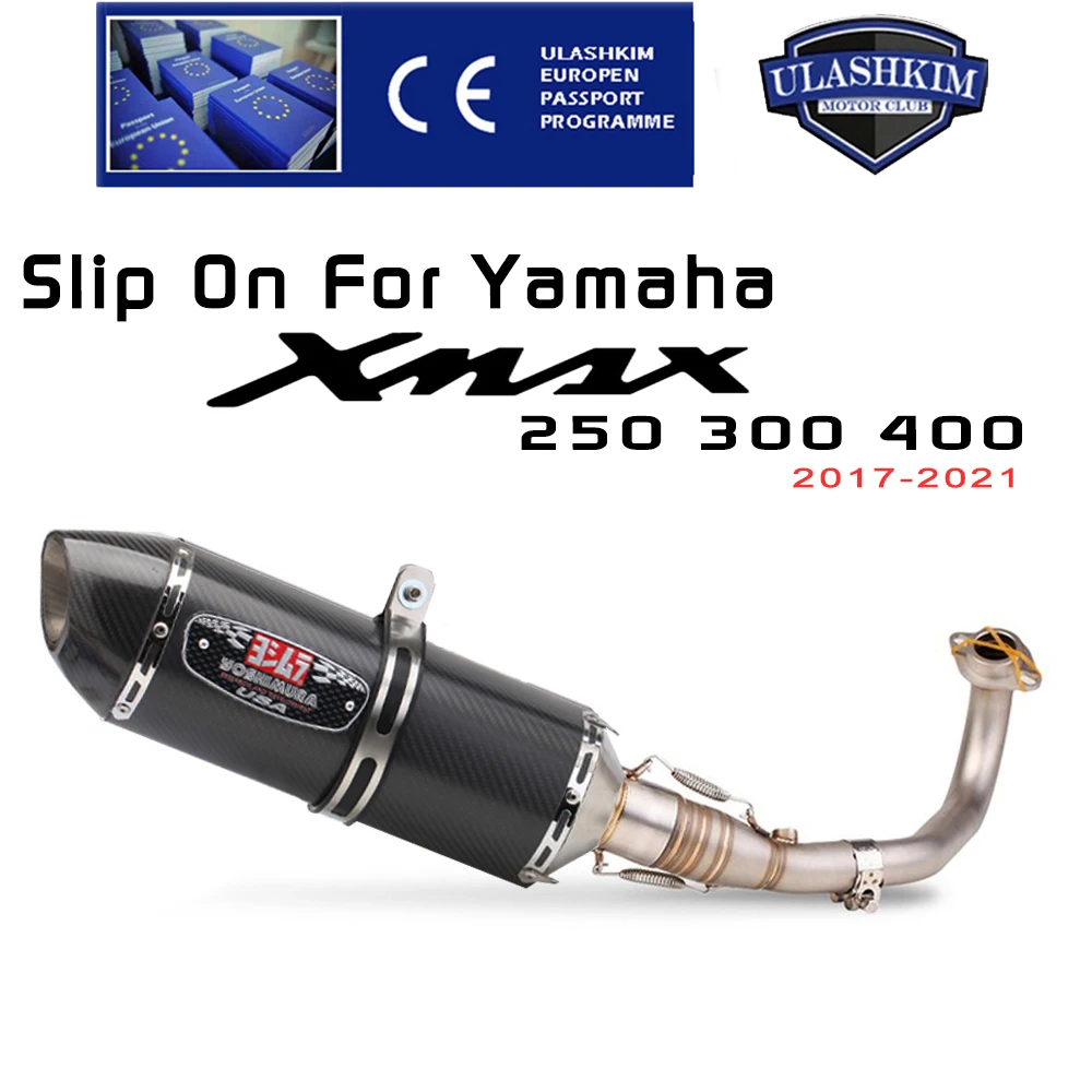 Slip On For Yamaha XMAX300 XMAX250 XMAX400 Motorcycle Full System Motorcycle Exhaust Muffler Escape Middle Link Pipe 2017- 2021