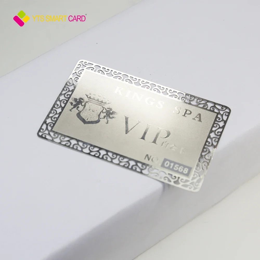 YTS مخصصة Nfc Smart Chip PvcRfid Card 13.56mhz بطاقة ائتمان الأعمال المعدنية للتحكم في الوصول